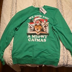 NWT Cat Christmas sweatshirt